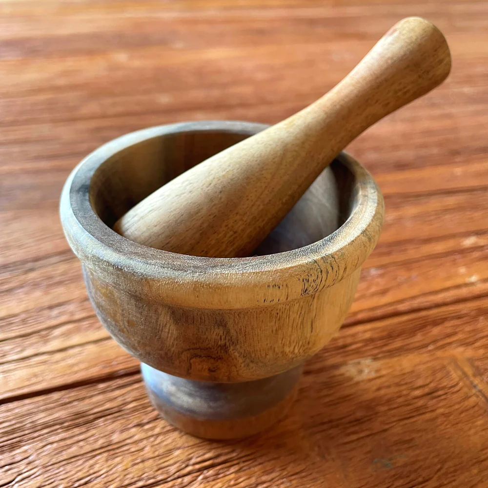 Wooden Mortar and Pestle